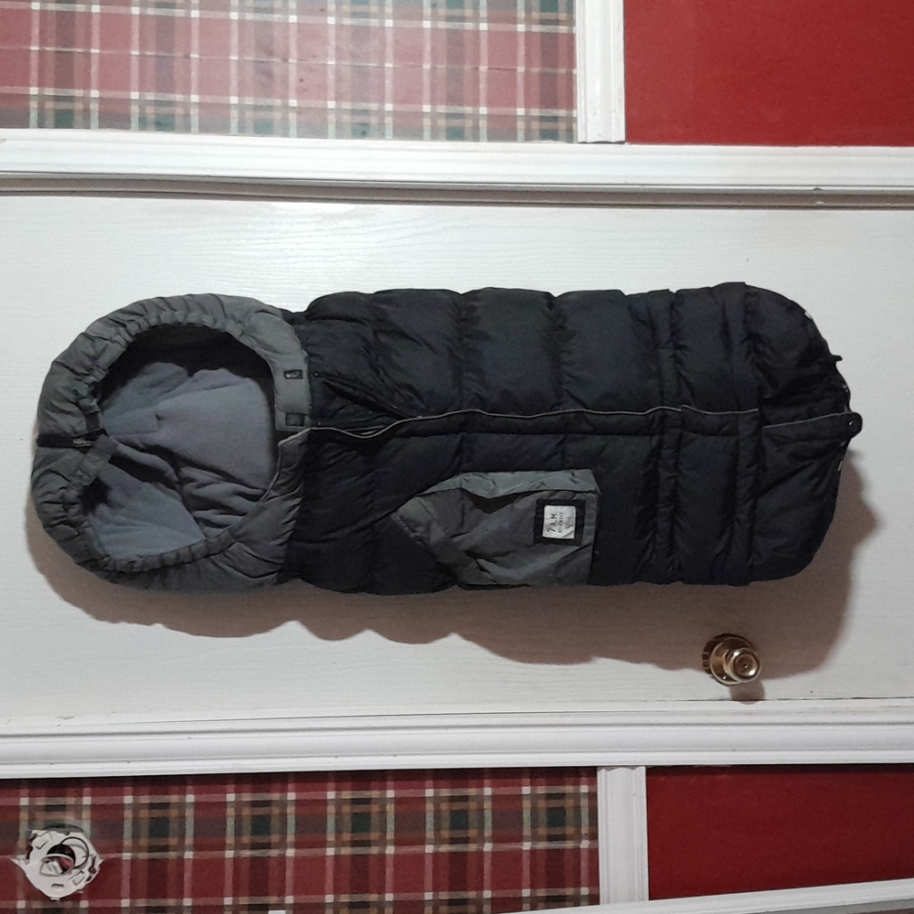 Kids Black & Gray Insulated Stroller Footmuff - Unbranded